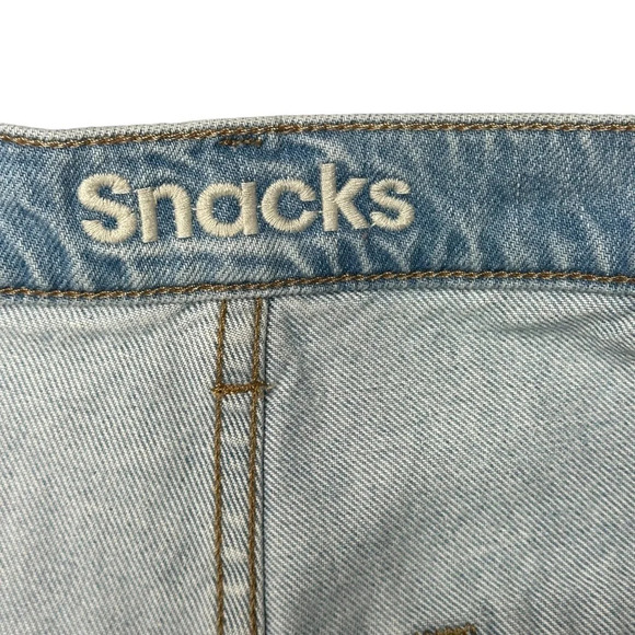 Mother Snacks Double Pleated Fun Dip Short Fray Denim Shorts. Sz: 25 - Picture 9 of 13